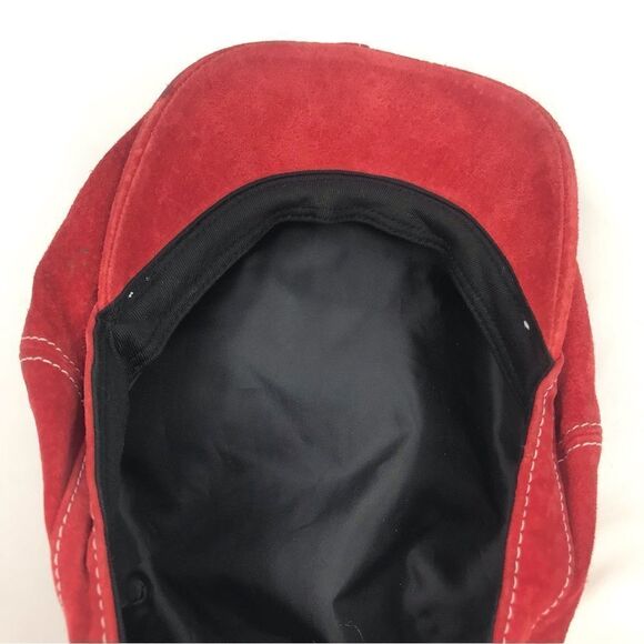 Goorin Red Leather Suede Newsboy Peaky Blinders Cabbie Cap - Picture 8 of 13